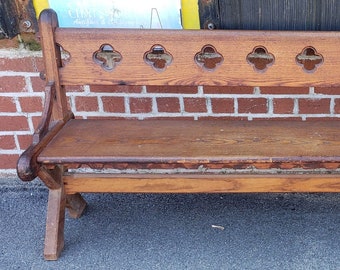 Antique Oak Bench Etsy