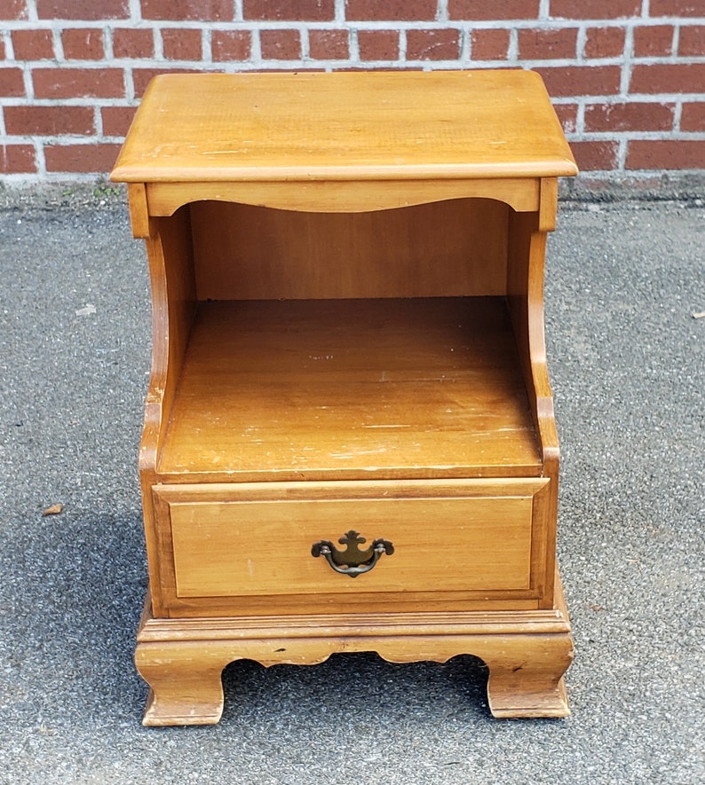 Vintage 1970s Maple Step Bedroom Sumter Cabinet Company Nightstand