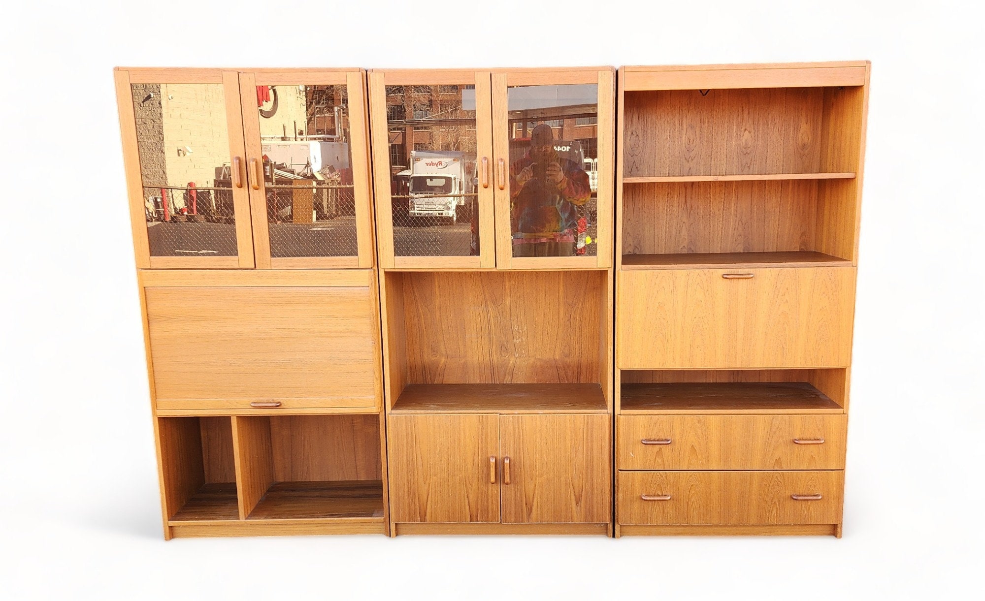 Danish Modern Jesper Furniture Co 3 Piece Teak Sectional Wall Unit