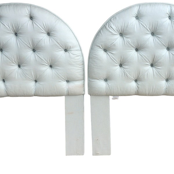 Pair Twin ~ Single Custom made Tufted Upholstered Headboards by Calico Corners