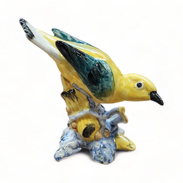 Vintage Stangl Pottery Porcelain Bird Figurine ~ Yellow Kentucky Warbler #3447