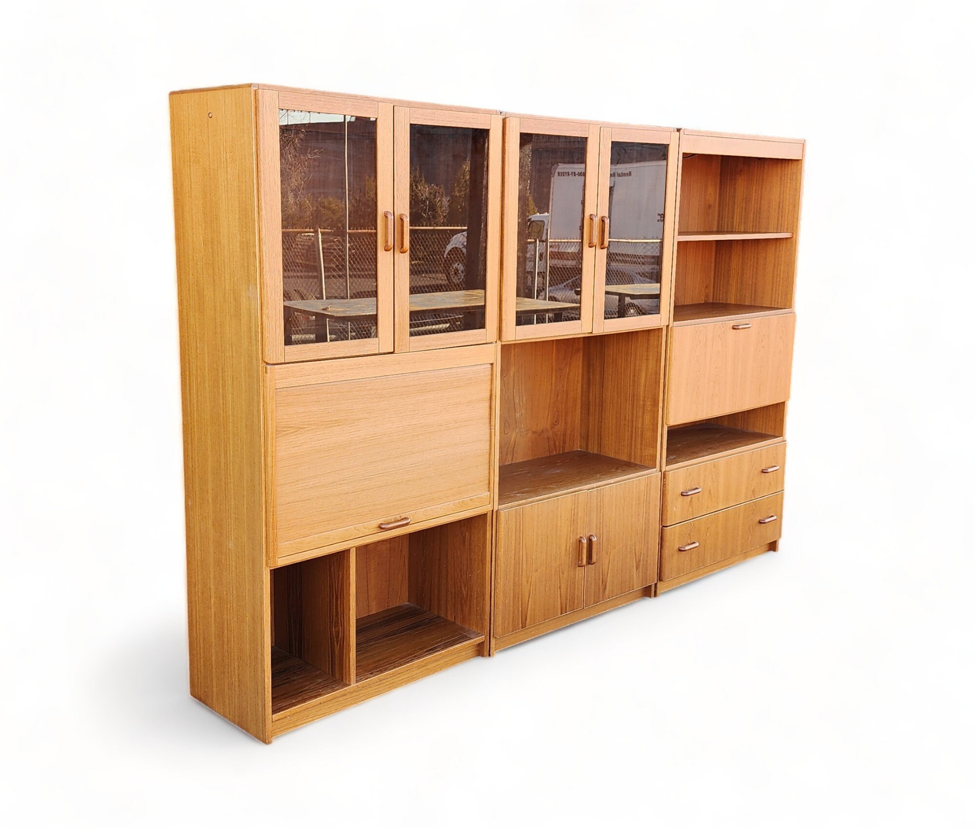 Danish Modern Jesper Furniture Co 3 Piece Teak Sectional Wall Unit