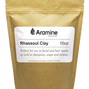 Aromine Rhassoul Clay Powder, 16oz Resealable Bag