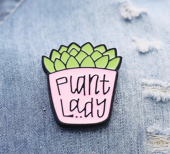 Plant Lady Enamel Pin Badge