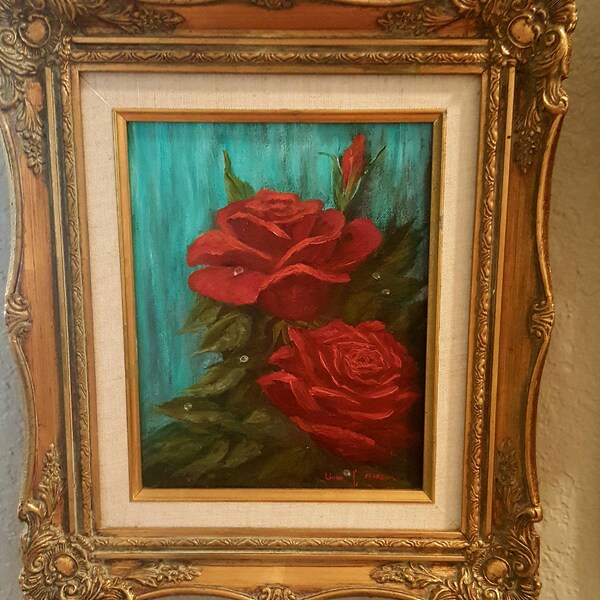 Floral painting vintage floral painting rose painting
