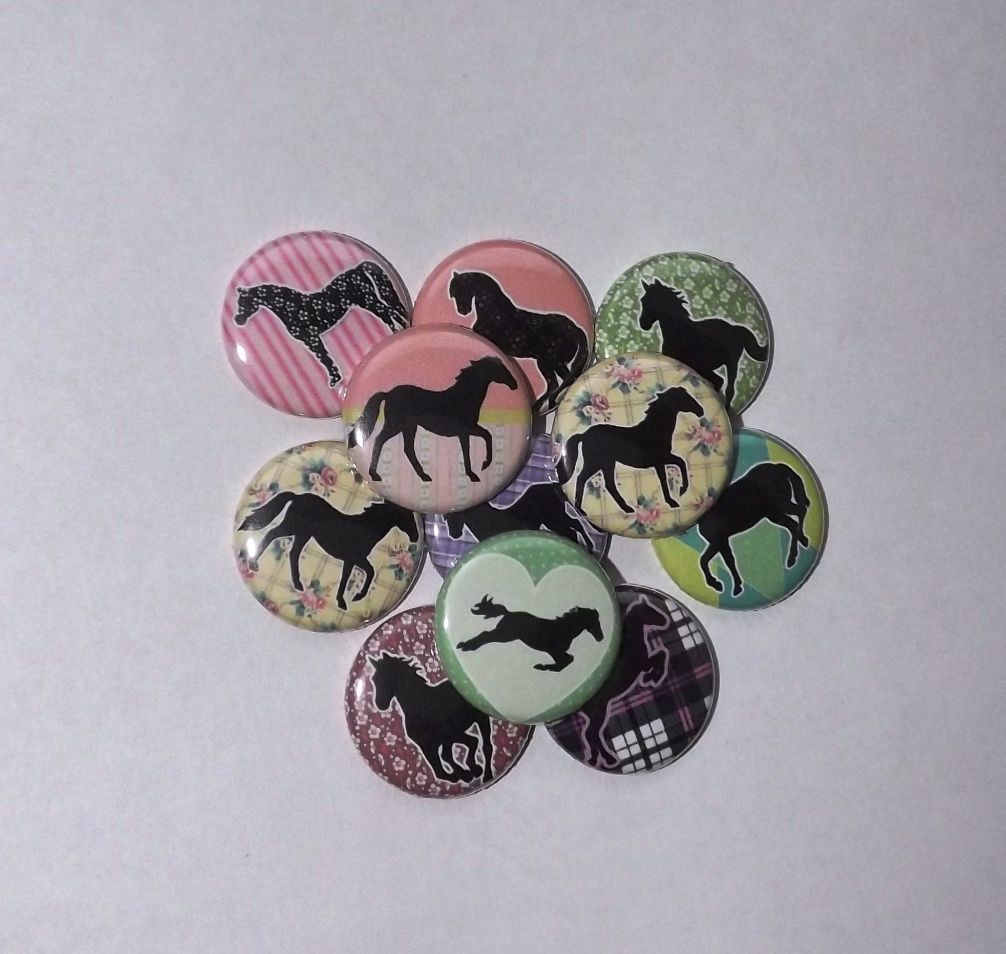 Horses Buttons Horse gift Horse Pin set of 12 Etsy.de