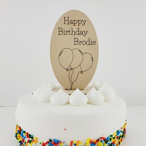 Ballons Birthday cake topper, birthday decorations, party personalized, cake sign unique, custom made, kids cake decor, centerpiece memory