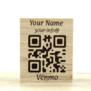 scan to pay sign, QR code sign, pay here, social media, Venmo, Instagram, TikTok, scannable, scan to follow, personalize, salon sign