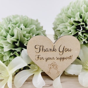Heart thank you tag personalized Favor weddings flowers party bridal shower gift