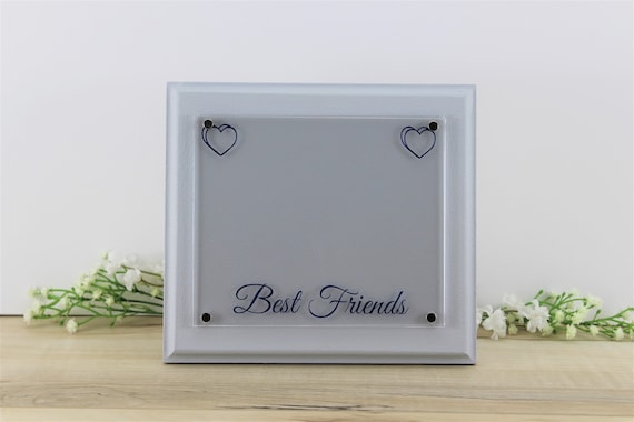 Best Friends, Grey Picture Frame, 4x6 Picture Frame, Photo Frame, Hearts,  Personalized, Custom Framed Wall Collage Sayings BFF Buddies Frame 