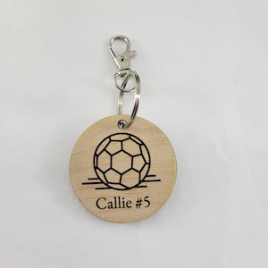 Personalized soccer name bag tag key chain sports tag team senior night team gifts