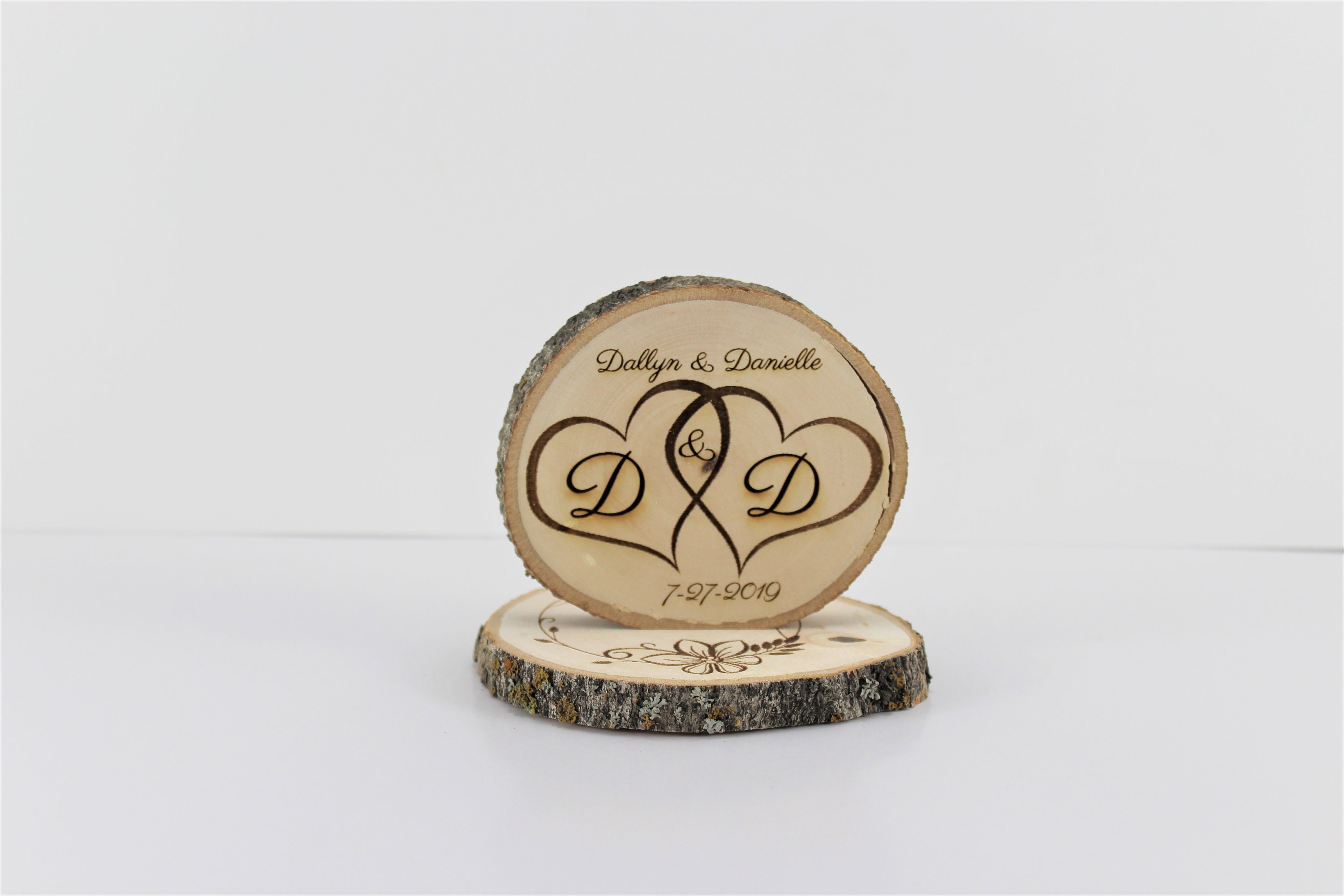 Wood Log Centerpieces – Etched In Time Engraving