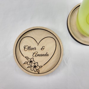 Coasters Personalized gift coaster set of round Wedding bar drinks