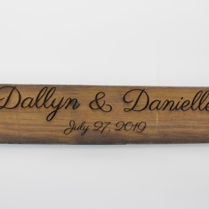 Laser Engraved Barnwood Wedding Sign: Personalized Farmhouse Decor