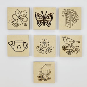 Frühling Kühlschrankmagnet Blumen Schmetterling Vogel Gartentür personalisierte Magnet Set Blume personalisierte nach Maß Küchendekorationen graviert