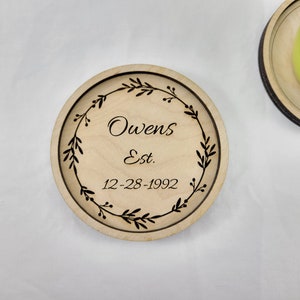 Established Coasters wedding gift housewarming Custom engraved bridal shower gift anniversary