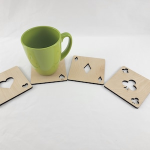 Porta-copos de cartas de baralho, conjunto de 4, pôquer de cassino, bebidas de bar, presente de Natal,