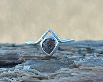 California Agate Ring: Handmade 925 Sterling Silver, US Size 5