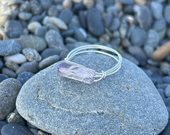 Custom Amethyst Ring: Minimalist 925 Sterling Silver Crystal Jewelry
