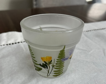Pressed Flower Tealight Holder: Cottagecore Fern Decor