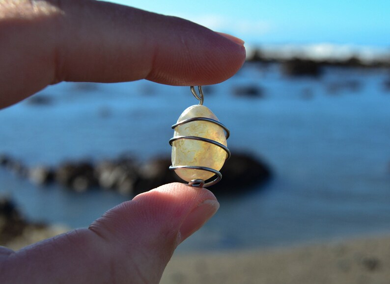 Spiral Wrapped Pendant Wire Wrapped Agate Pendant Northern California Agates