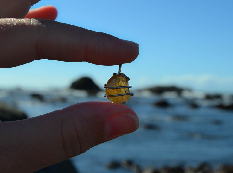 Spiral Wrapped Pendant Wire Wrapped Agate Pendant Northern California Agates