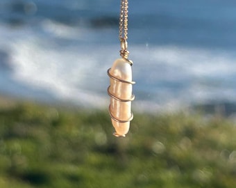 Gold Filled and Pearl Necklace, Simple Mermaid Jewelry