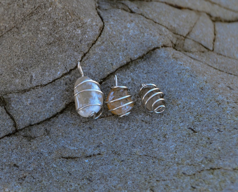 Spiral Wrapped Pendant Wire Wrapped Agate Pendant Northern California Agates