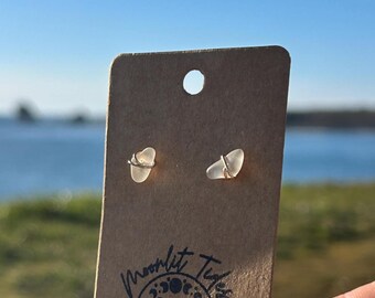 Dainty Gold-fill Sea Glass Stud Earrings