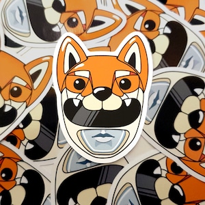 Shiba Ranger Mask, Vinyl Die Cut Sticker 8.5 x 6.5cm