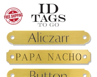 Custom Solid Brass Halter Plate Engraved and Personalized for Your Horse. ID Tags to Go