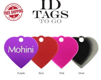 Small heart pet id tag cat dog engraved personalized custom charm Blood Donor ID Tag Small Heart Tag