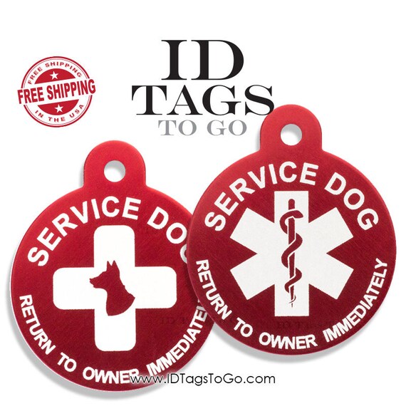 Engraved Service Dog ID Tag-FREE SHIPPING