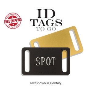 Small  Engraved Collar Slide Pet Dog ID Tag Noise Free Personalized