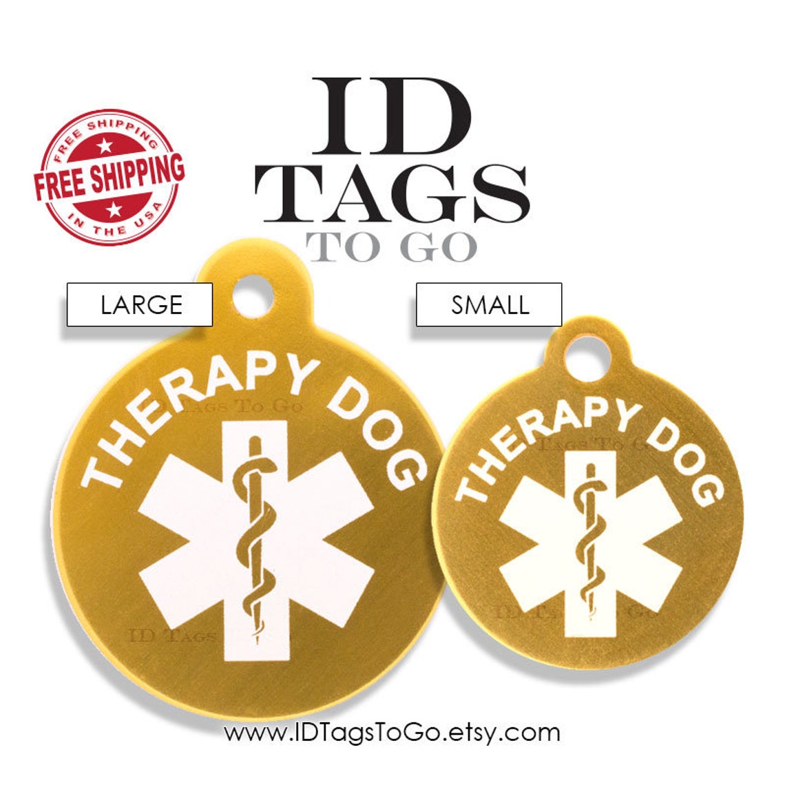 Therapy Dog ID Tags. Service Therapy Dog Large or Small ID Tag Etsy