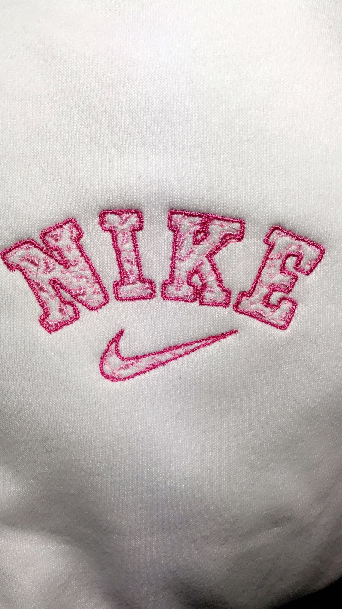 Trendy Hand Embroidery Nike Cow Print Logo Crewneck Nike | Etsy