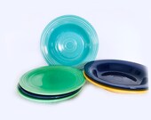 Vintage Fiesta Deep Plate Soup Bowls and Salad Plates Genuine Fiestaware Homer Laughlin Co.