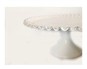 Fenton Silvercrest Milk Glass Pedestal Cake Stand