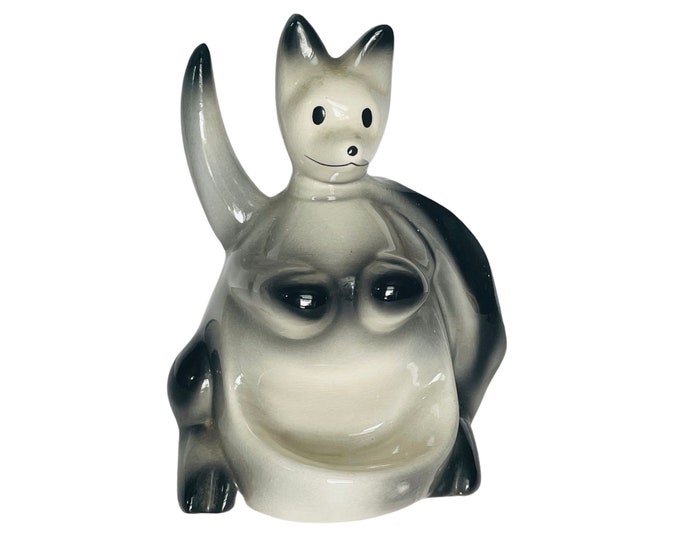 Midcentury Boxing Kangaroo Valet Ceramic Fine Ent Inc. Gray Etsy
