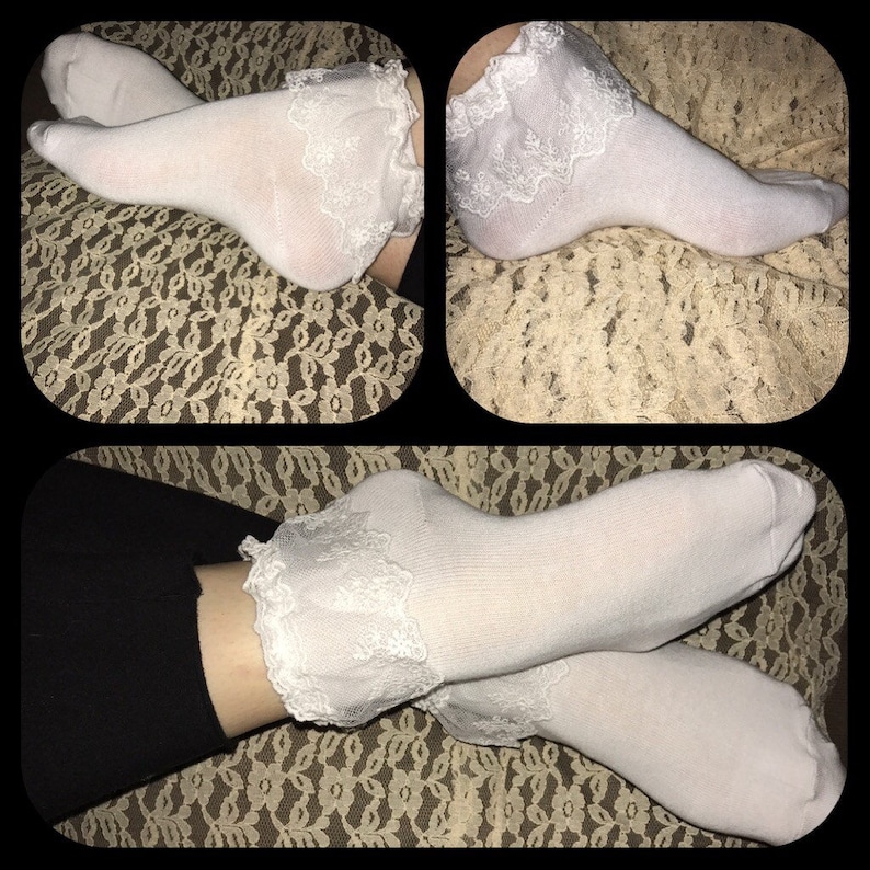 Victorian Frilly Lace Socks Etsy