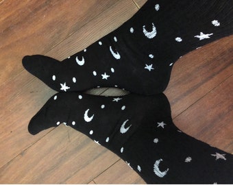 Moon Landing Embroidered Socks
