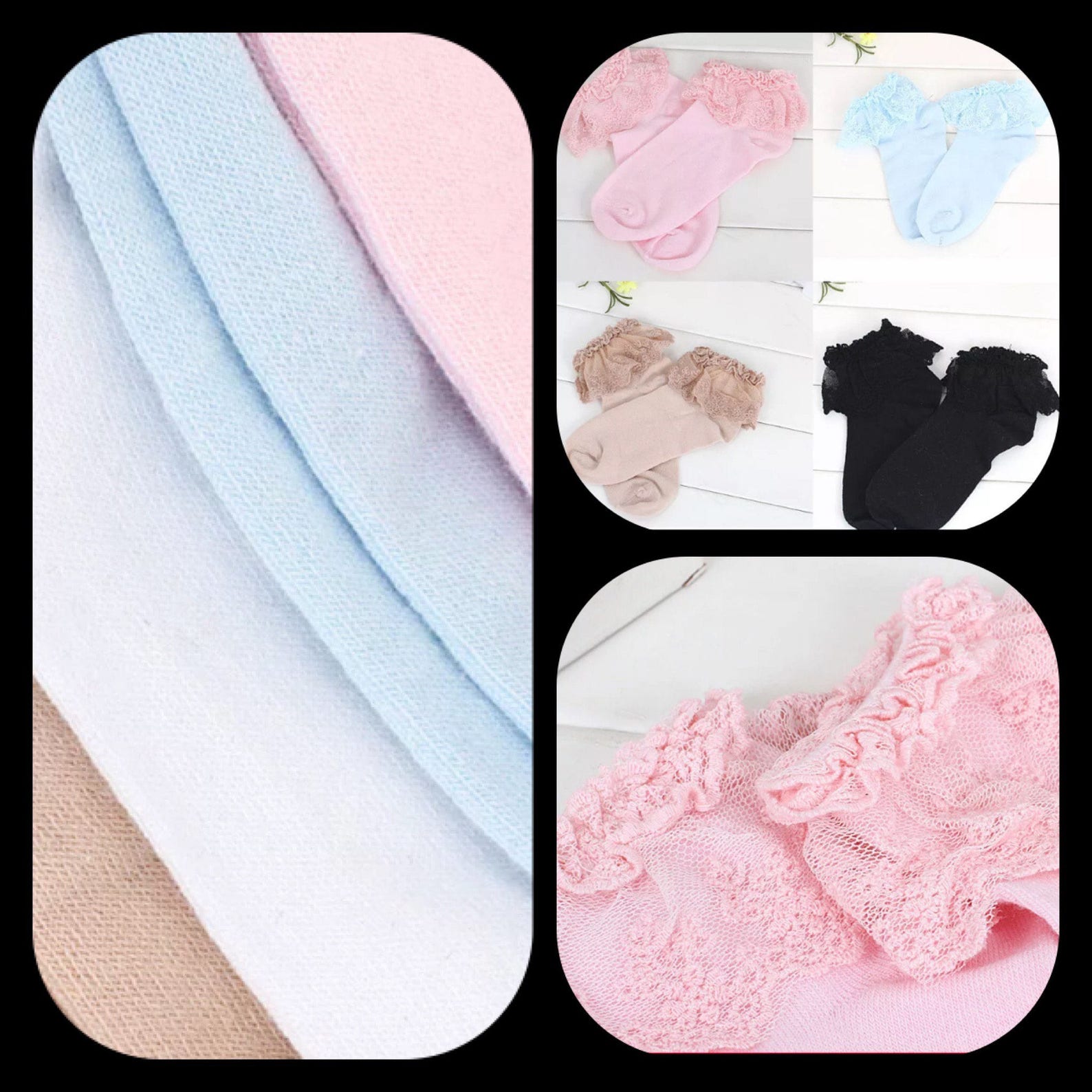 White, Lace Frilled Socks main image 0