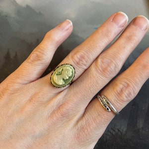 Antique Gold colour Resin Cameo Ring