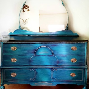 SOLD/ Mermaid / Northern lights / peacock dresser / bathroom vanity