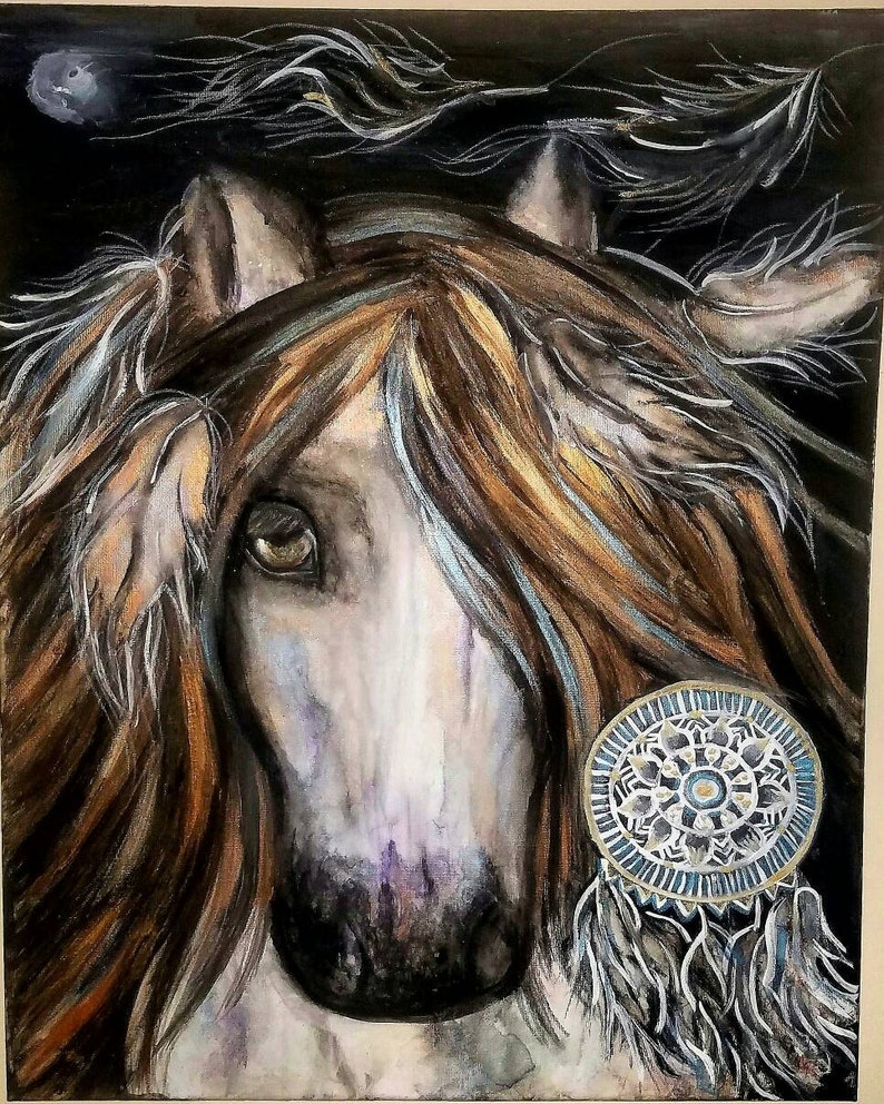 SOLD Dream Catcher Horse Painting Original Watercolors on Etsy
