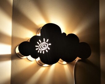 Personalized Cloud Night Light, Nursery Decor, Wooden Baby Gift