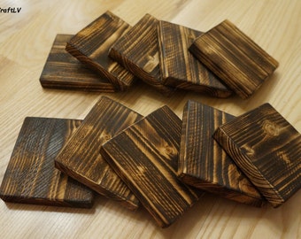 Tavole in legno rustico. Segni vuoti bruciati. Fornitura artigianale. Diy. Materiale per la decorazione della casa. Set di 10.