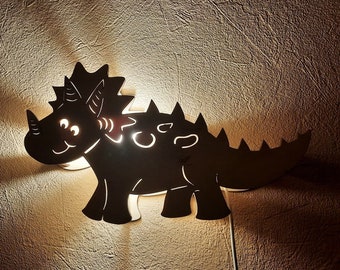 Wooden Dinosaur Night Light, Kids Room Decor (USB)