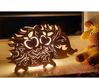 Wooden Night Light. Hedgehog.Animal nightlight. Wall decoration. Gift For Children's. Baby’s nursery lamp. Baby Shower Gift