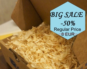 BIG Sale -50%!!! Wood shavings one box quantity. Wood chips. Wood shavings for decoration, DIY craft, floristry, filling material